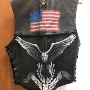 Harley Davidson Willie G Vintage Leather Vest, Size L